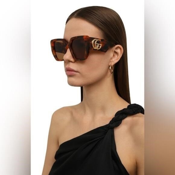 - New Authentic Gucci GG0956S Sunglasses 007 - HAVANA - HAVANA - BROWN - Picture 4 of 9